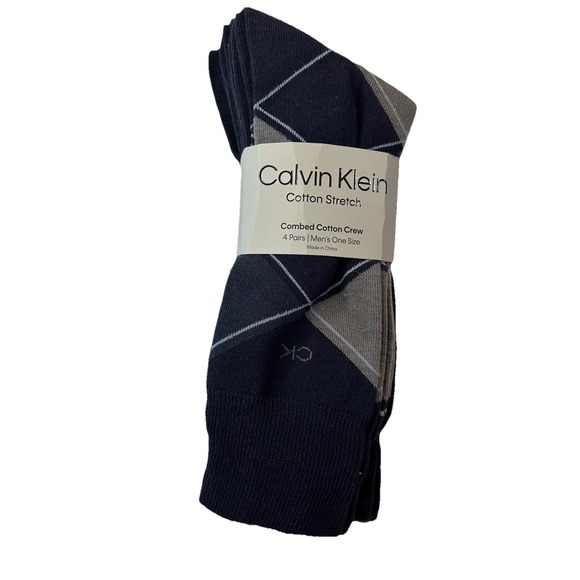 Men's Calvin Klein Stretch Crew Dress Socks 4-pack Size 7-12 - Picture 1 of 3
